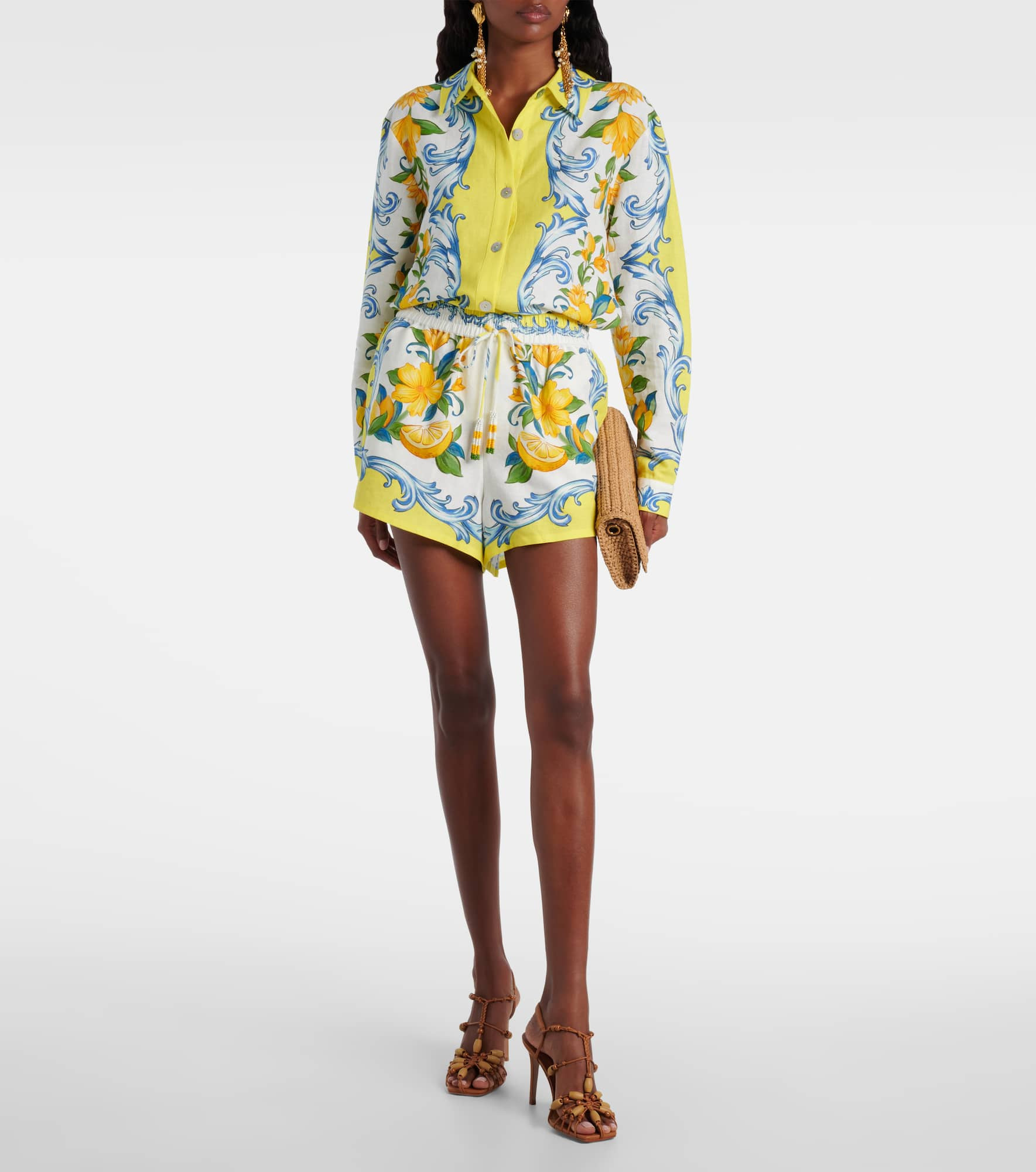 Floral linen-blend shirt - 2