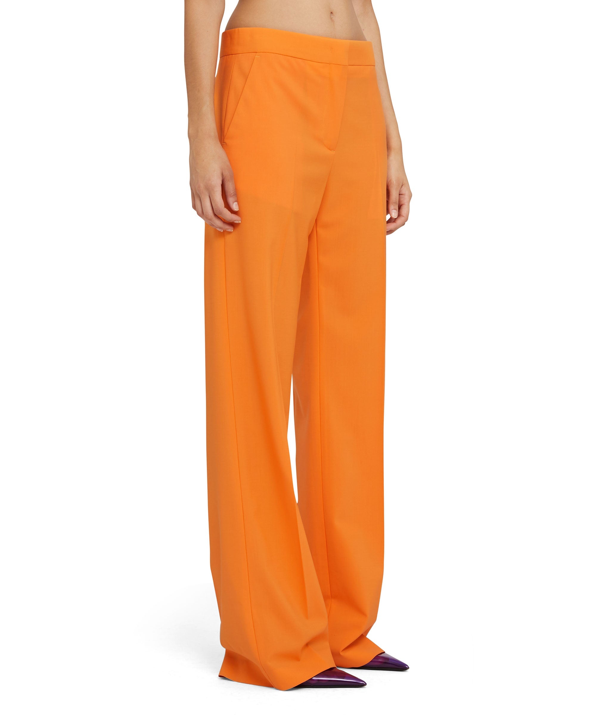 Lightweight wool tailored pants with straight legs - 4