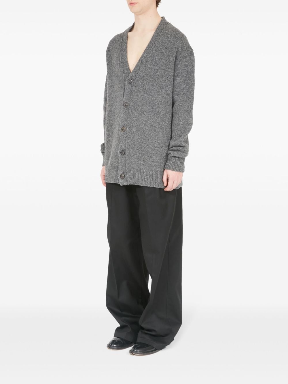 ribbed-edge wool cardigan - 6