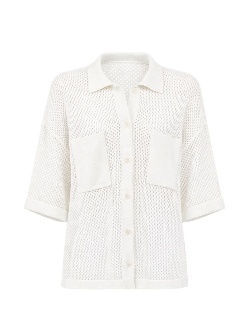 chest-pockets button-fastening shirt 1