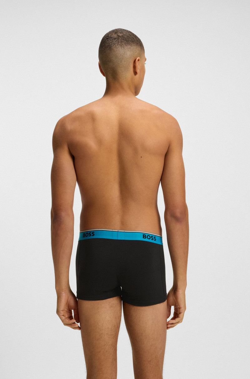 BOSS THREE-PACK OF STRETCH-COTTON TRUNKS WITH LOGO WAISTBANDS outlook