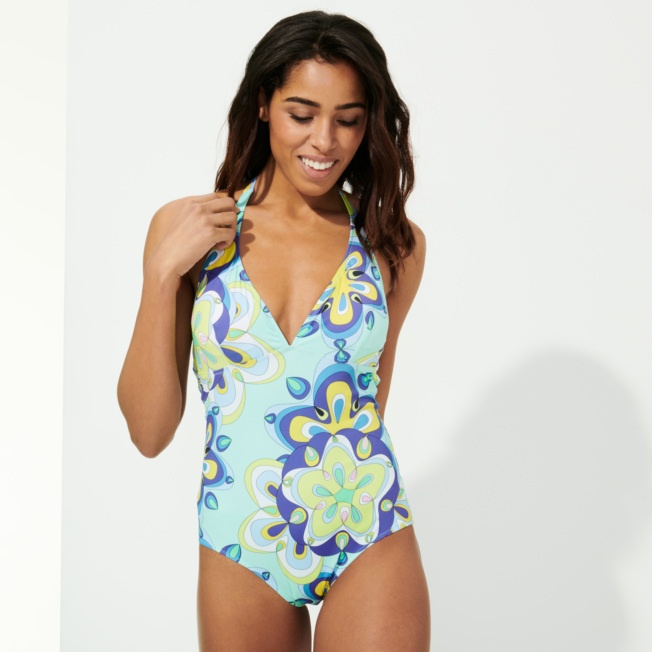 Women Halter One-piece Swimsuit Kaleidoscope - 2