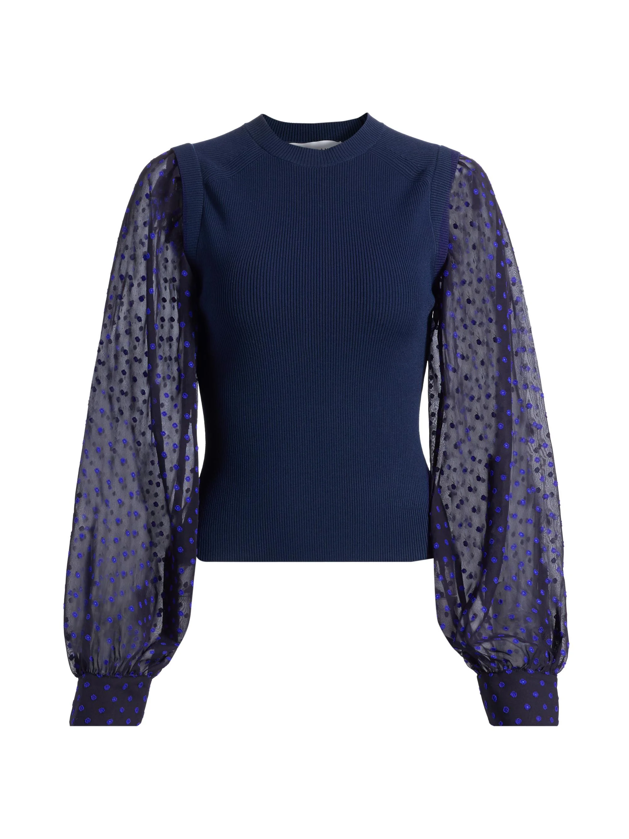 Women's Cerina Sheer-Sleeve Sweater - Royal Blue - 1