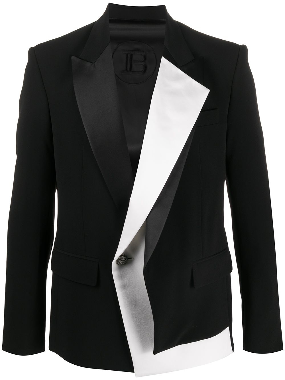 bicolor layered lapel jacket - 1