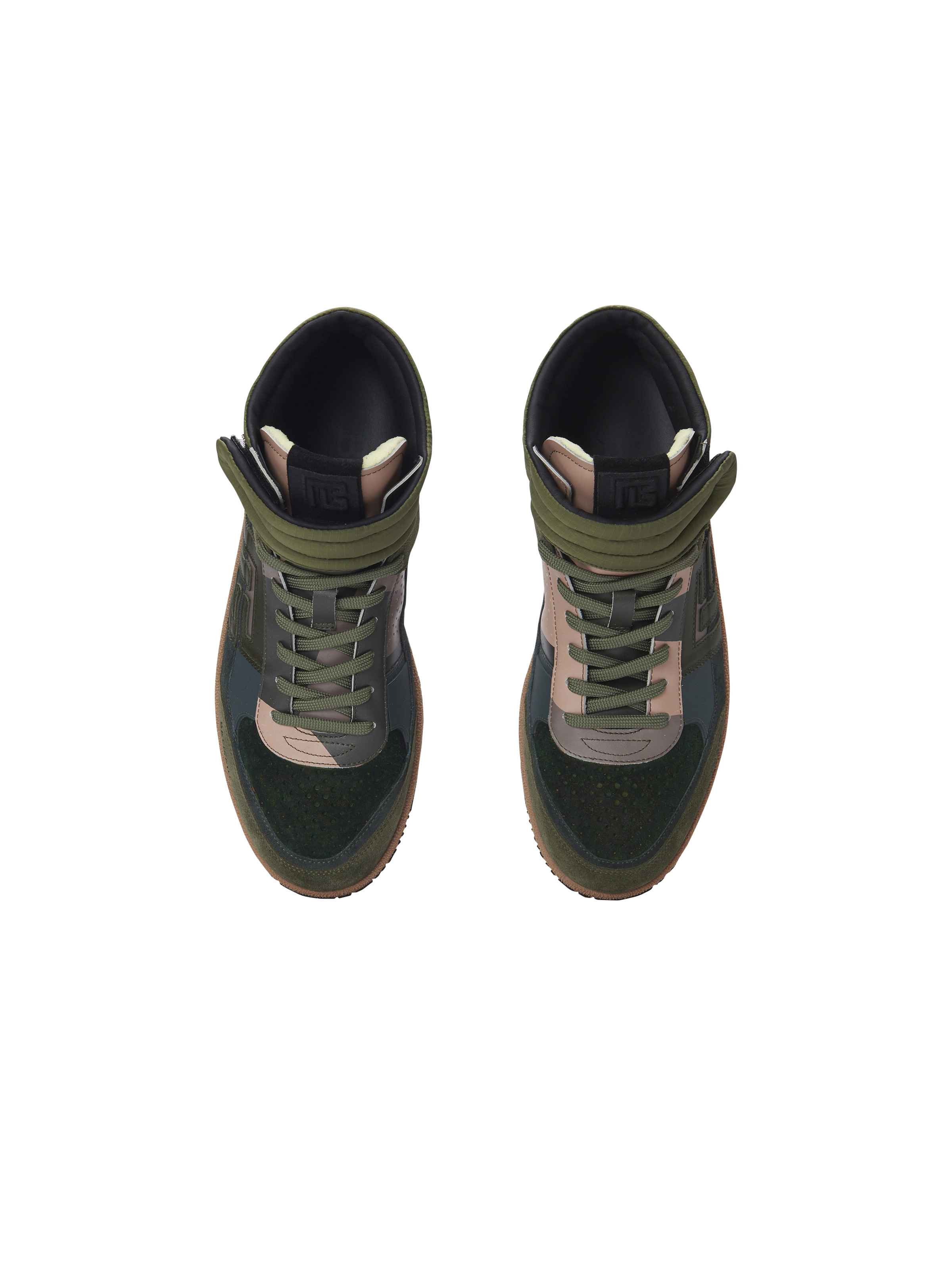 Balmain Swan Mid-Top trainers in calfskin and suede - 3
