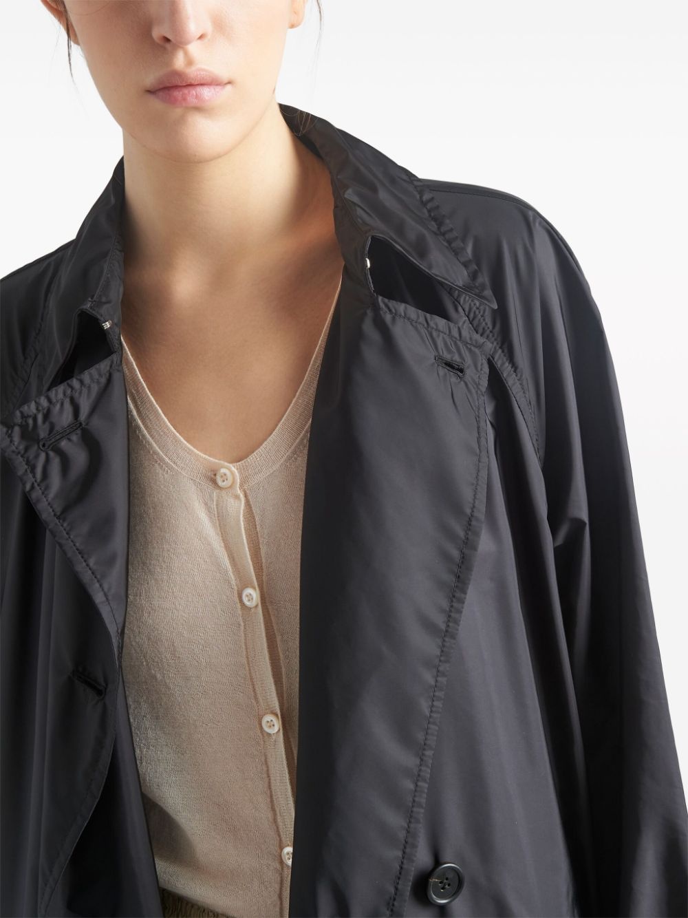 Re-Nylon enamel triangle-logo coat - 4