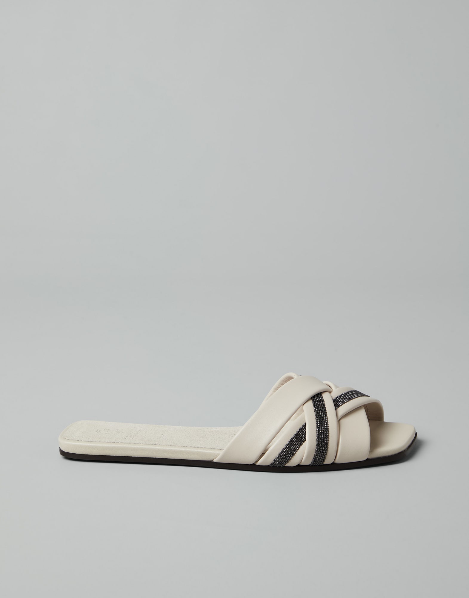 Nappa leather slides with monili - 5