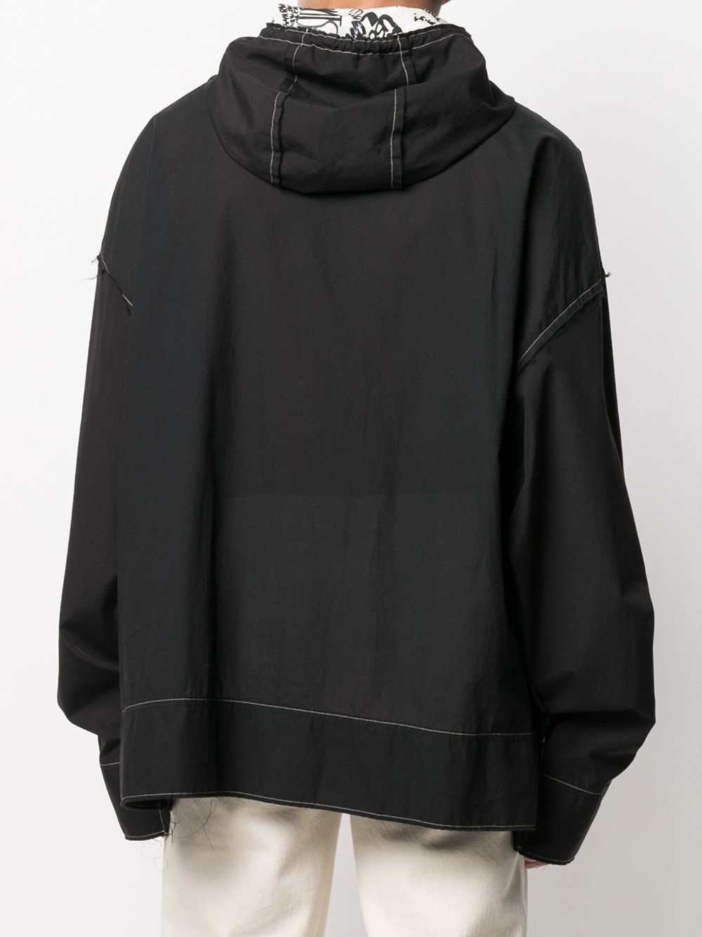 contrast stitch hoodie - 4