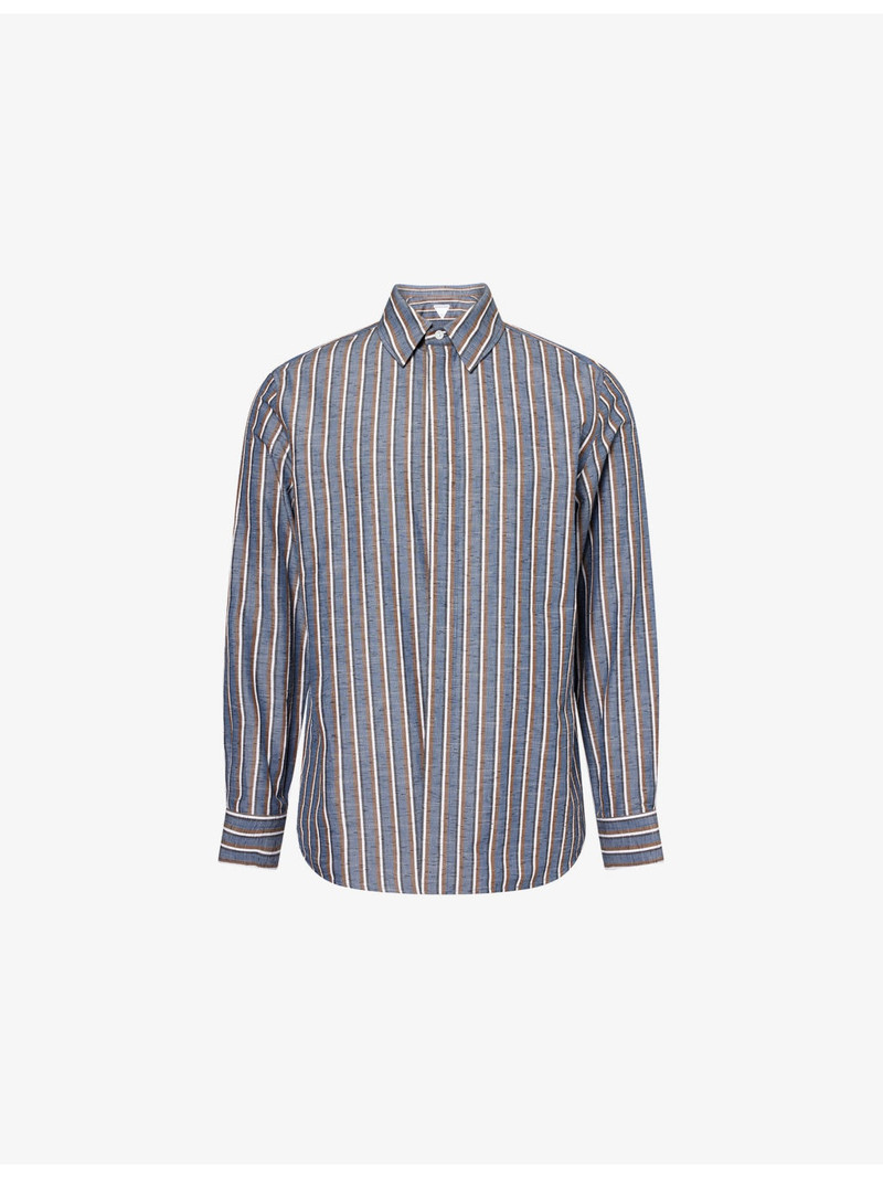 Bold-Stripe Regular-Fit Cotton and Linen-Blend Shirt 1