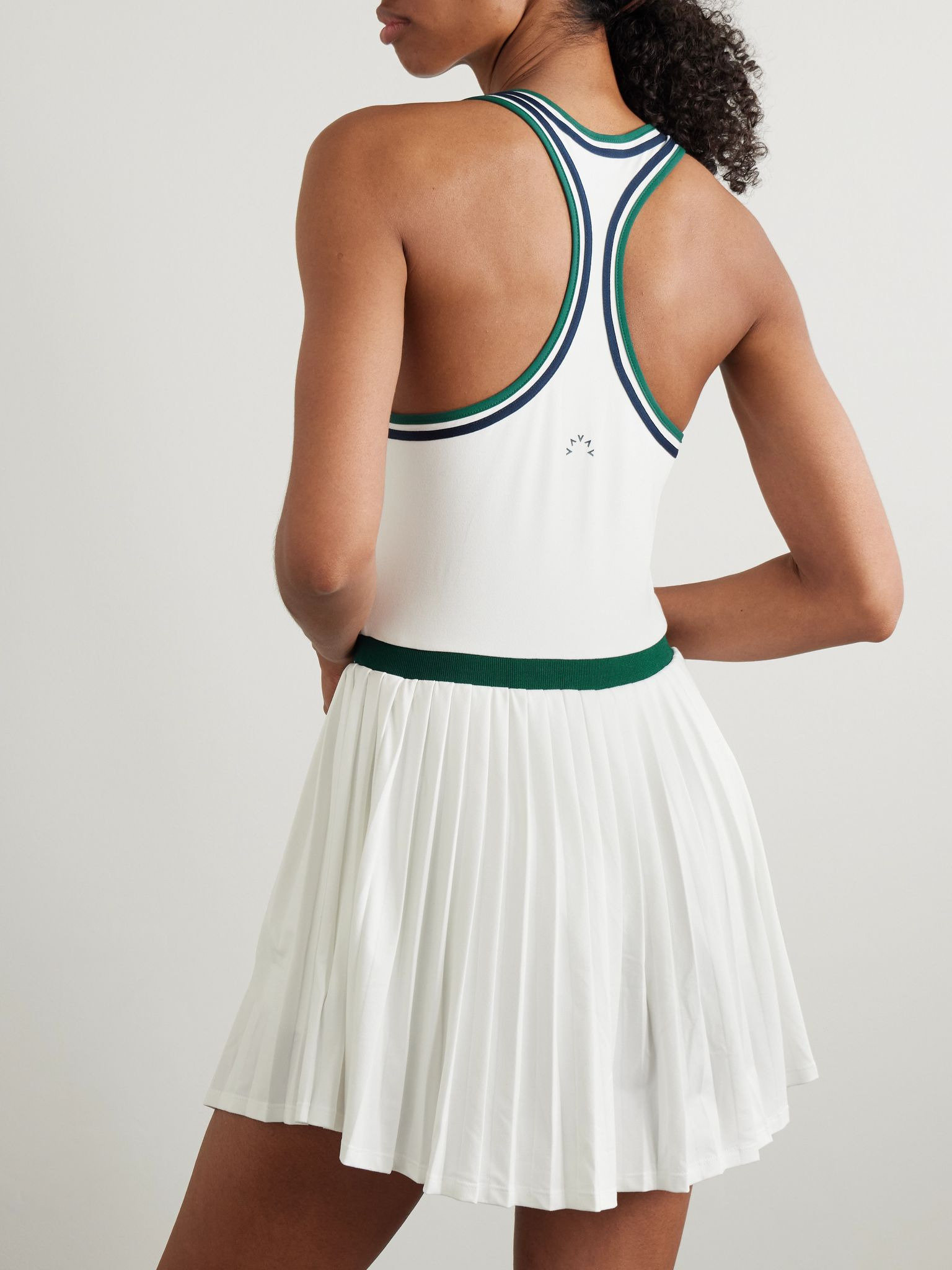 Jane Court pleated stretch-jersey mini dress White - 3