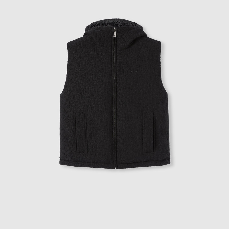 Reversible wool bouclé gilet 1