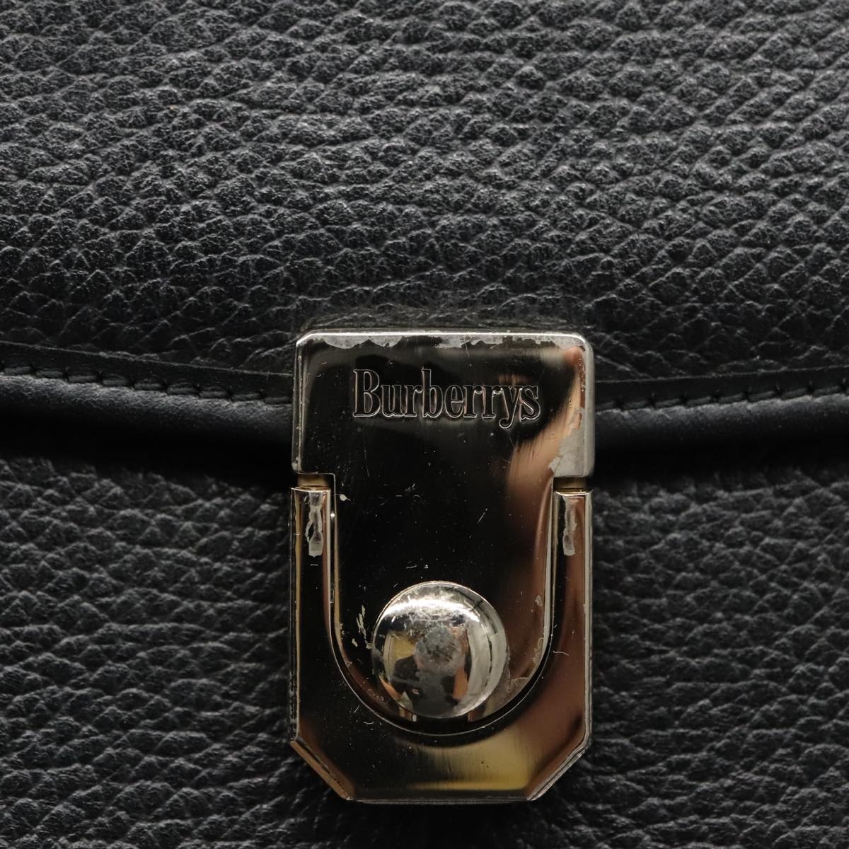 Burberry Hand Bag Leather Black Silver - 10