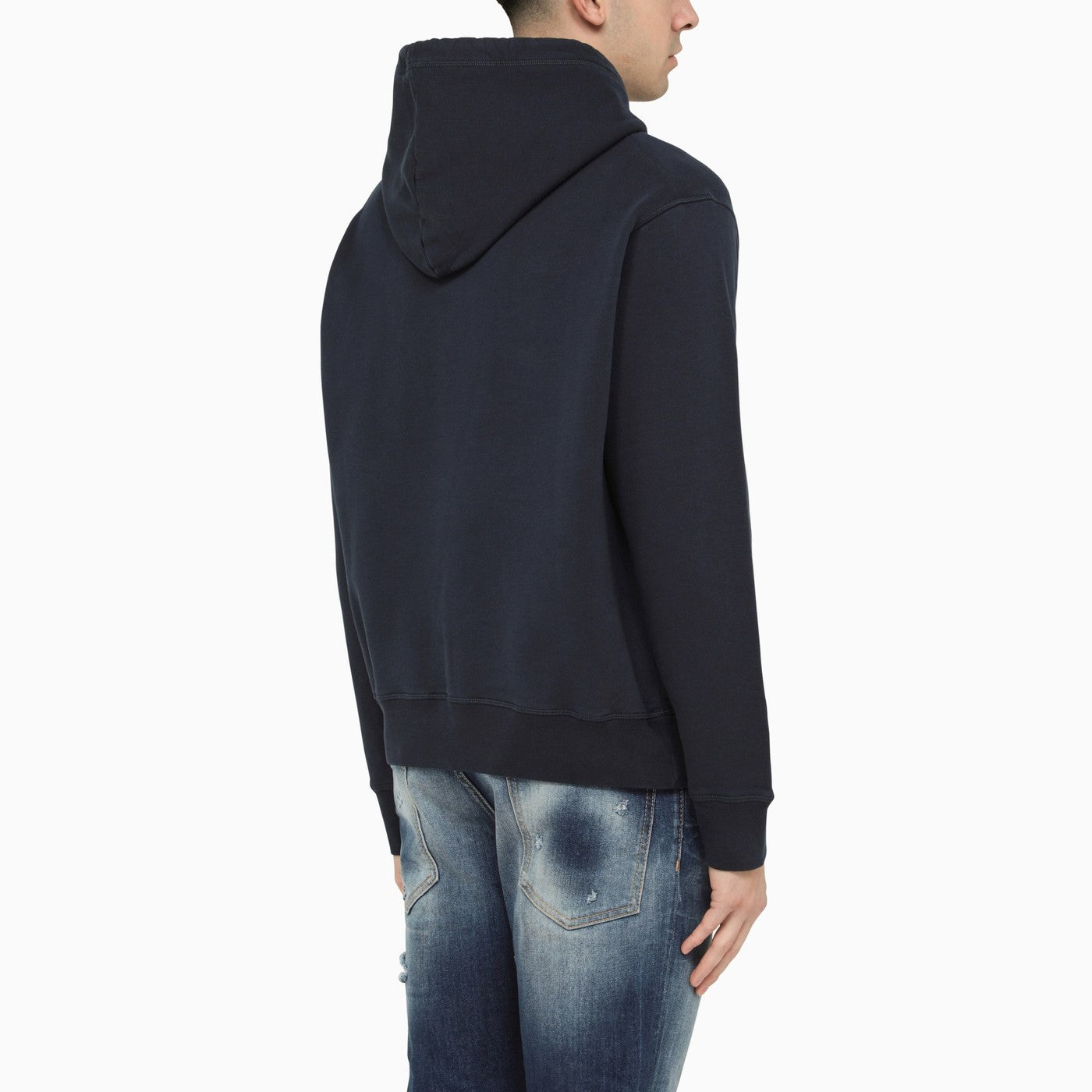 Dsquared2 Dark Blue Cotton Hooded Sweatshirt With Print - 3