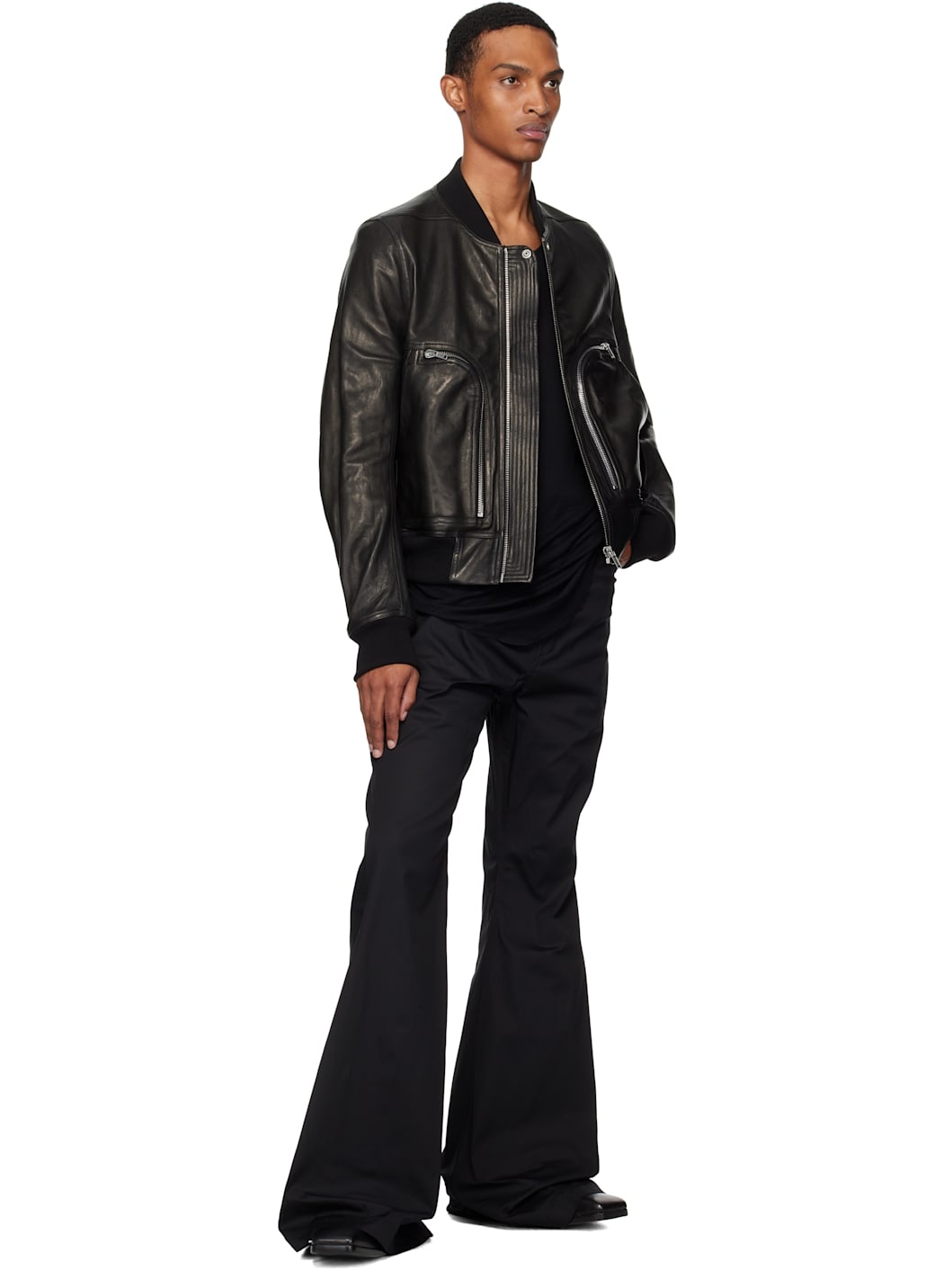 Black Concordians Bauhaus Flight Leather Bomber Jacket - 4