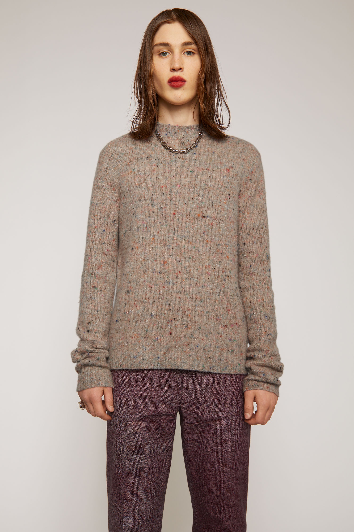 Pilled melange sweater beige/multi - 2