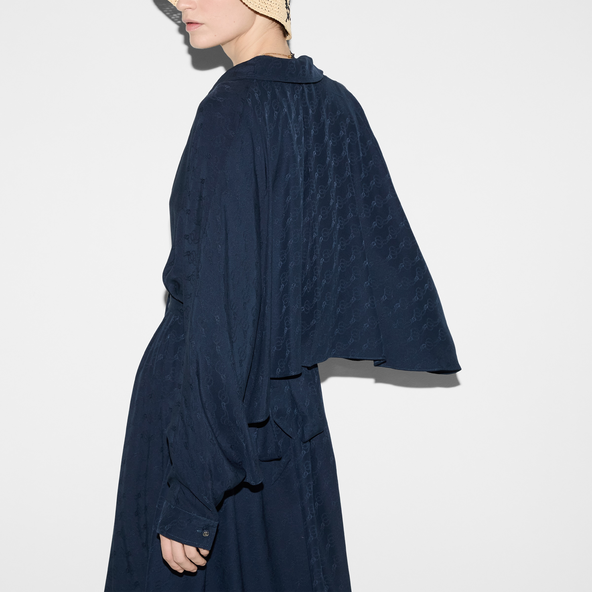 GG and chain silk jacquard dress - 6