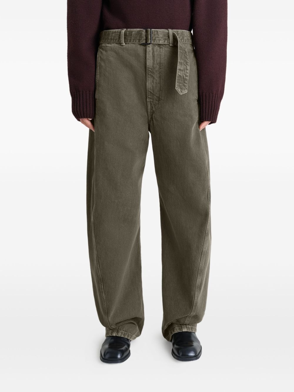 twisted belted trousers - 2