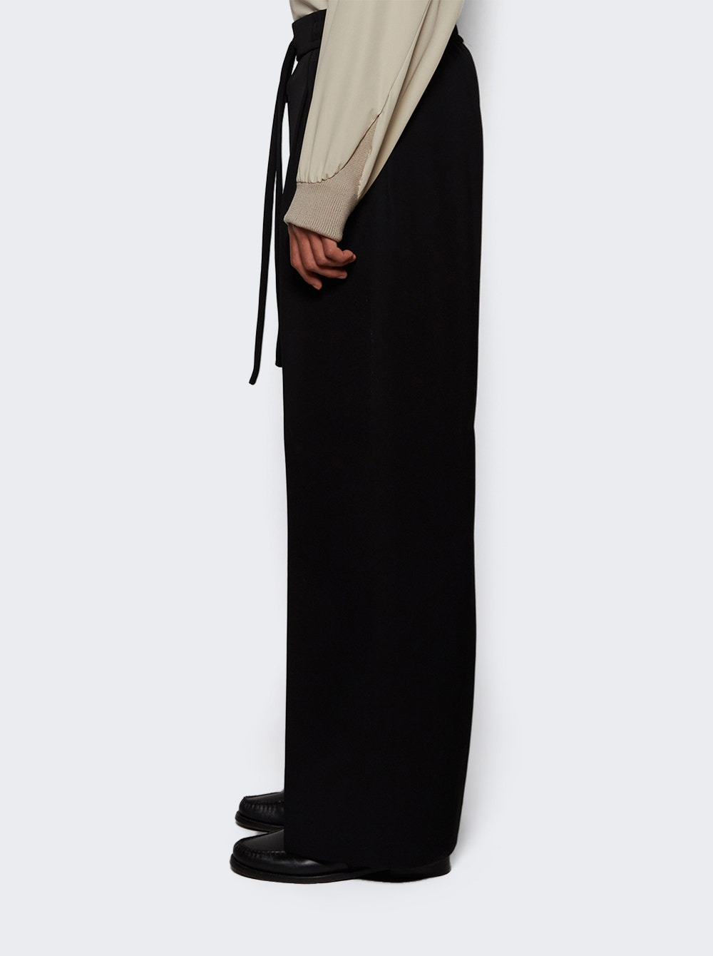 Drawstring Wide Leg Pant Black - 3
