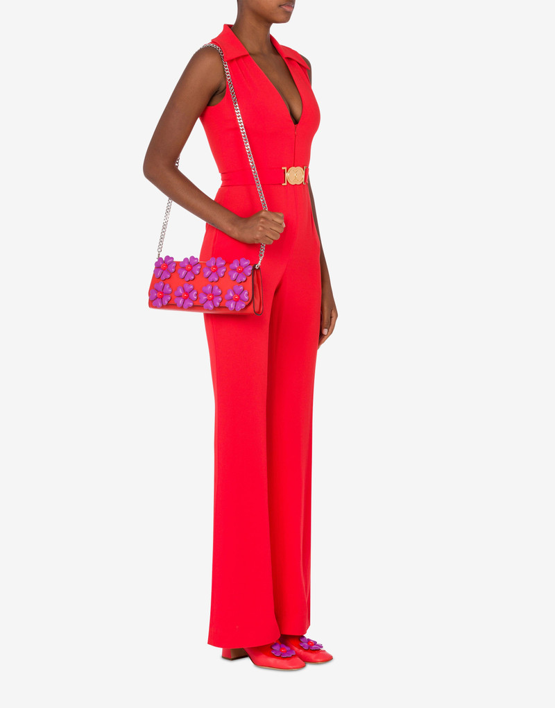 Moschino NAPPA LEATHER HEART FLOWERS MAXI-CLUTCH outlook