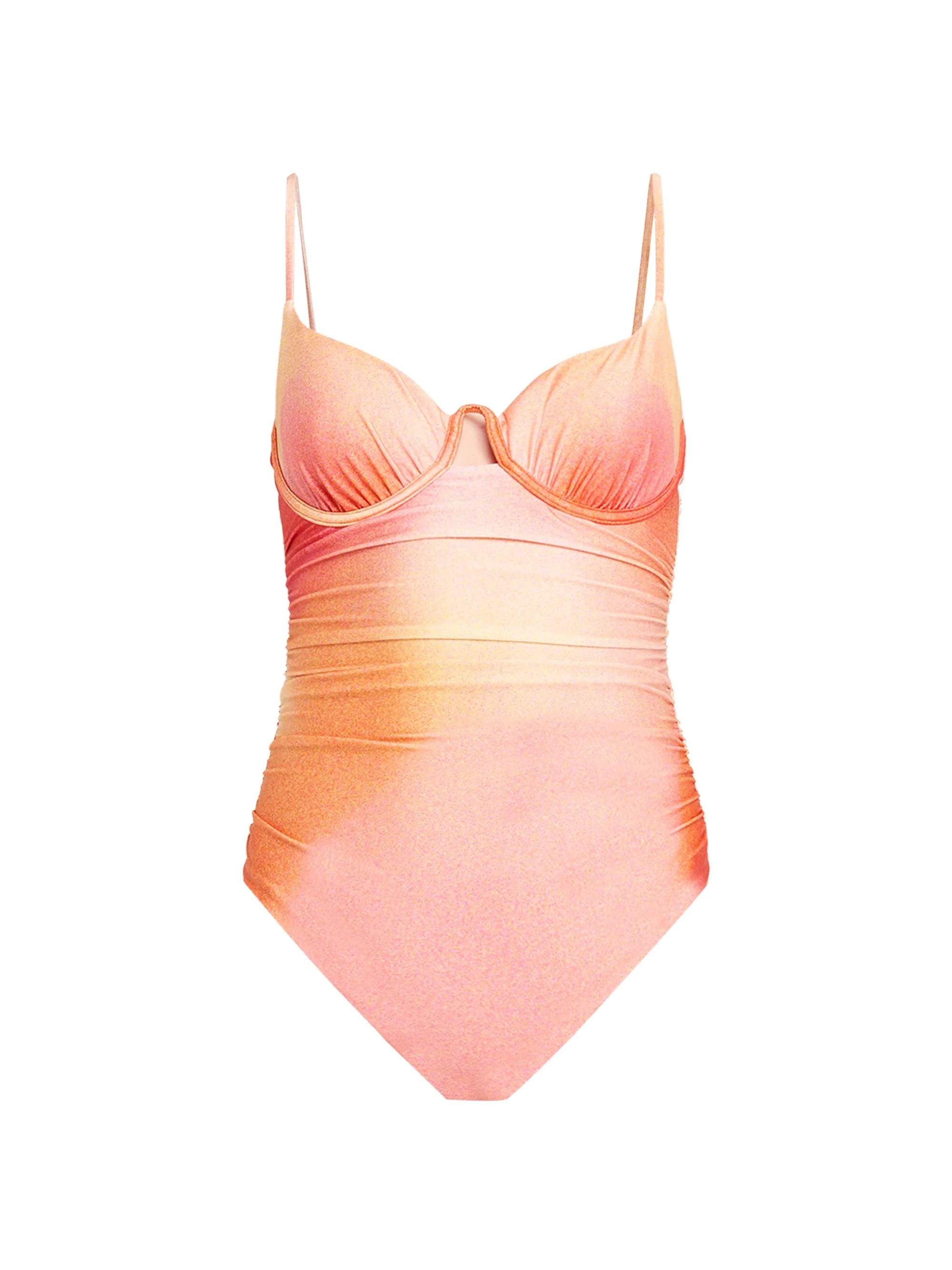 Women's Laine Ruched One-Piece Swimsuit - Golden Hour Sunset - 1