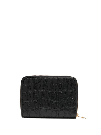 SAINT LAURENT tiny Monogram crocodile-effect compact wallet outlook