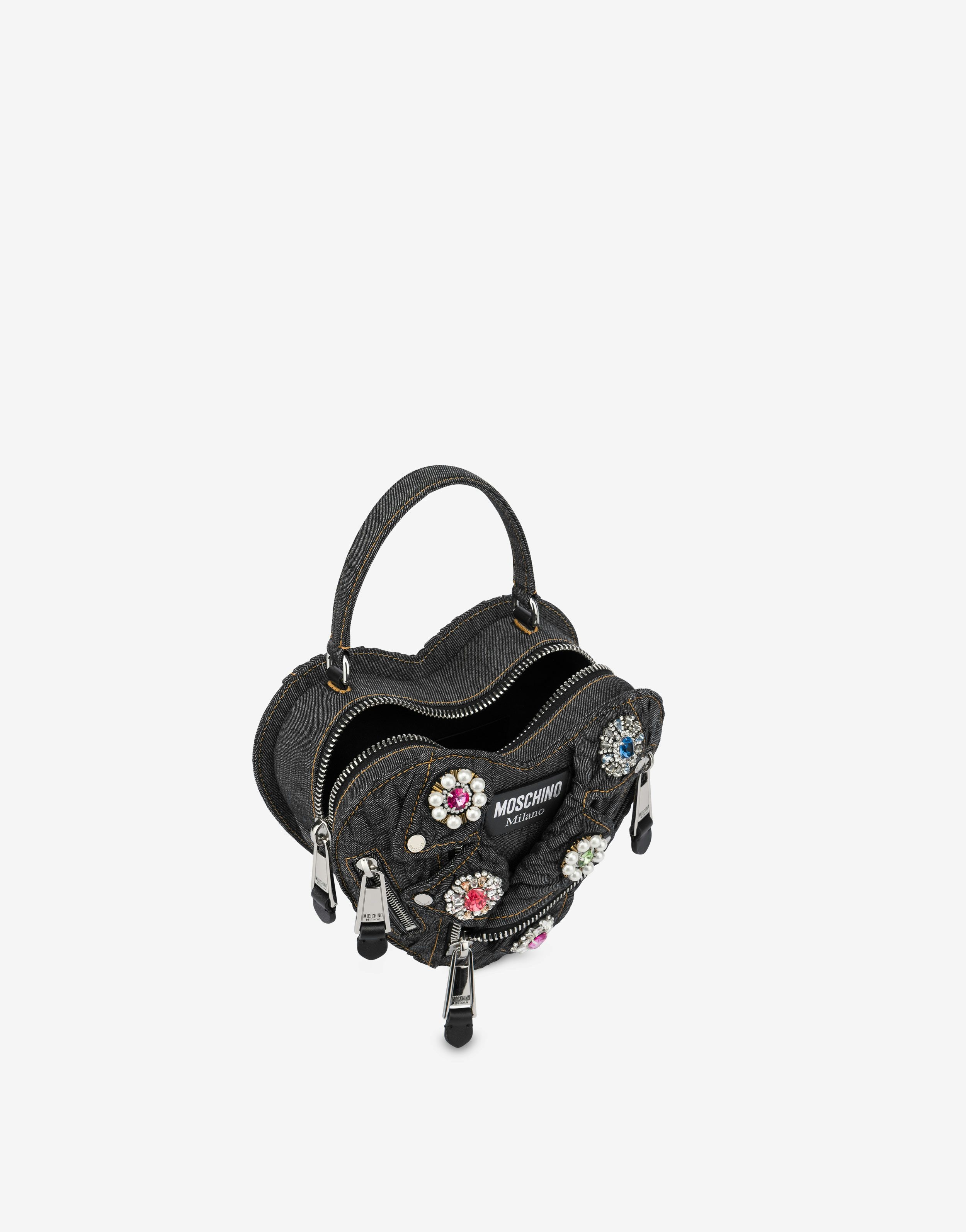 JEWELS MOSCHINO HEART DENIM BIKER BAG - 3
