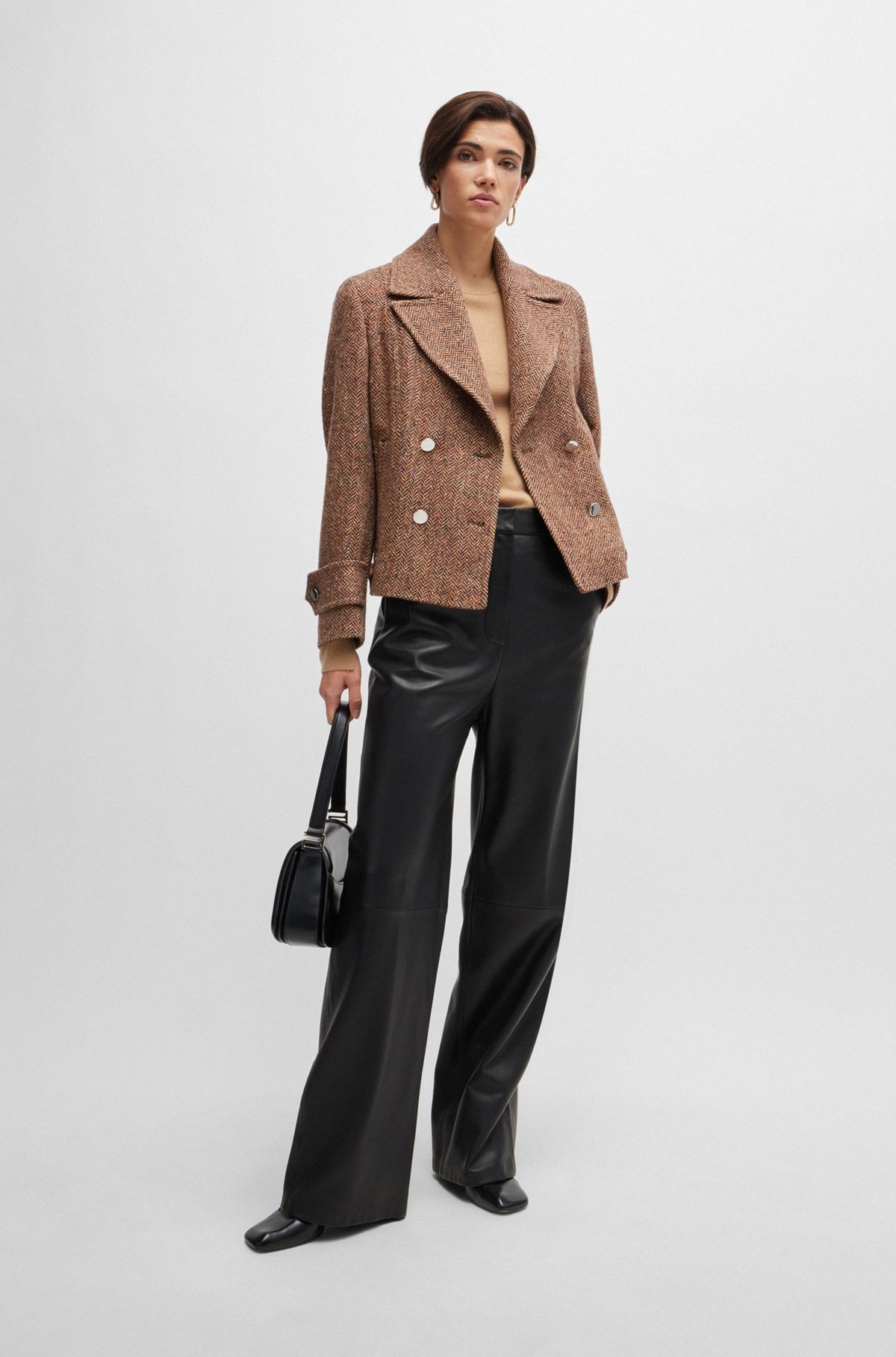 LEATHER TROUSERS WITH PANELED LEG DETAIL - 3