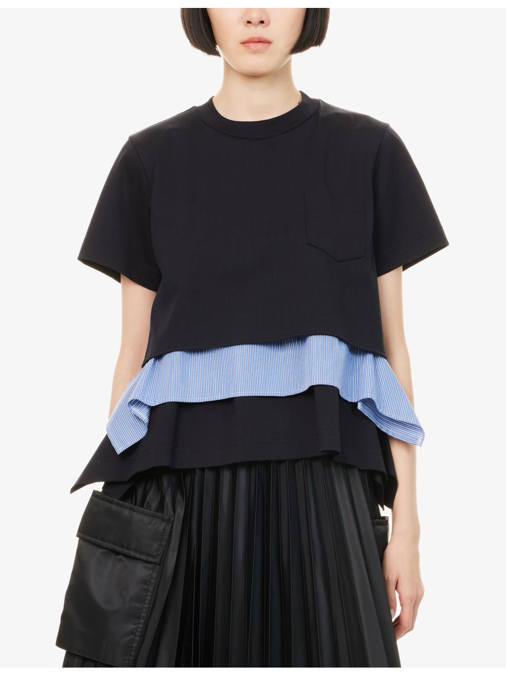 Tiered Patch-Pocket Cotton Top - 3