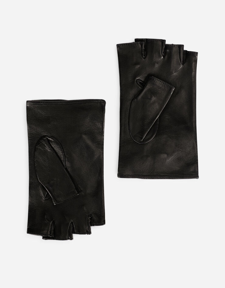 Nappa leather gloves with DG logo and pearls - 2