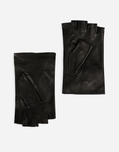 Dolce & Gabbana Nappa leather gloves with DG logo and pearls outlook