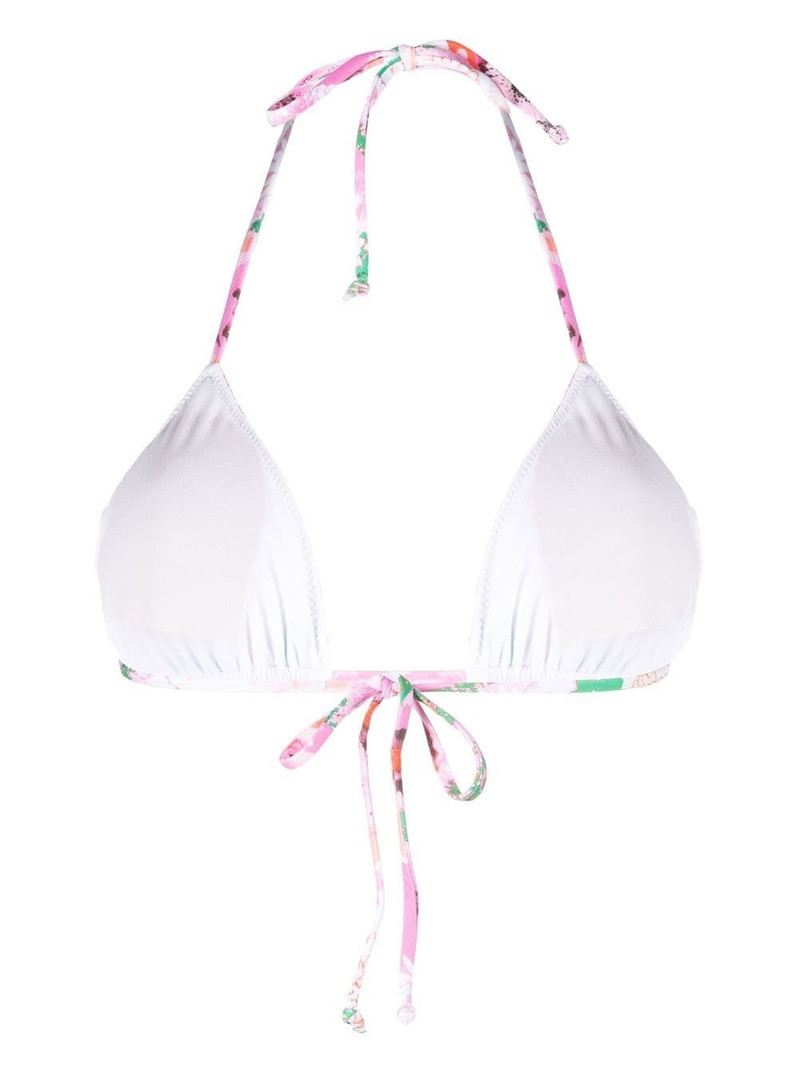 GANNI floral-print string bikini top outlook