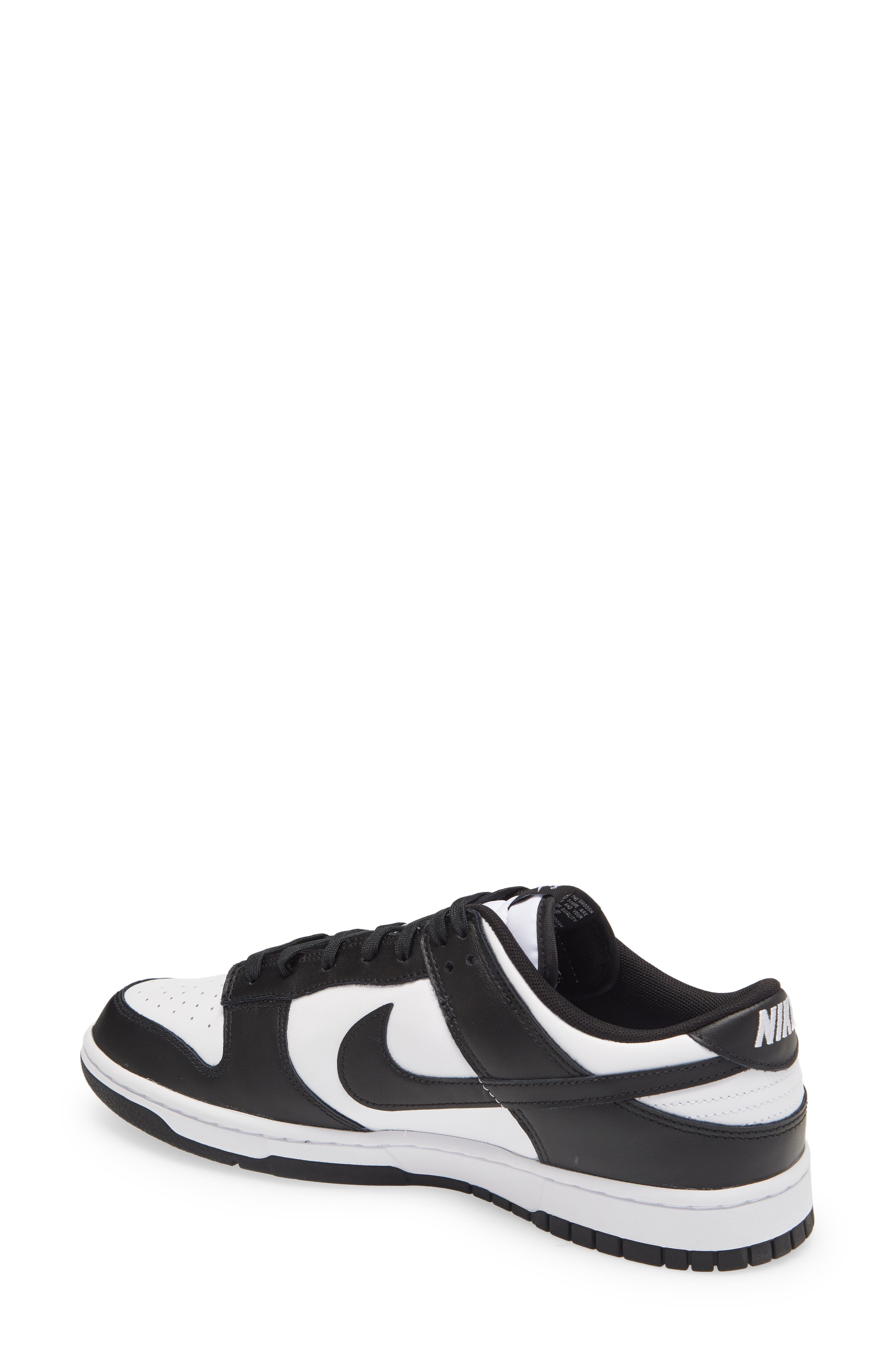 Nike Dunk Low Retro Basketball Sneaker in White/Black/White at Nordstrom - 3