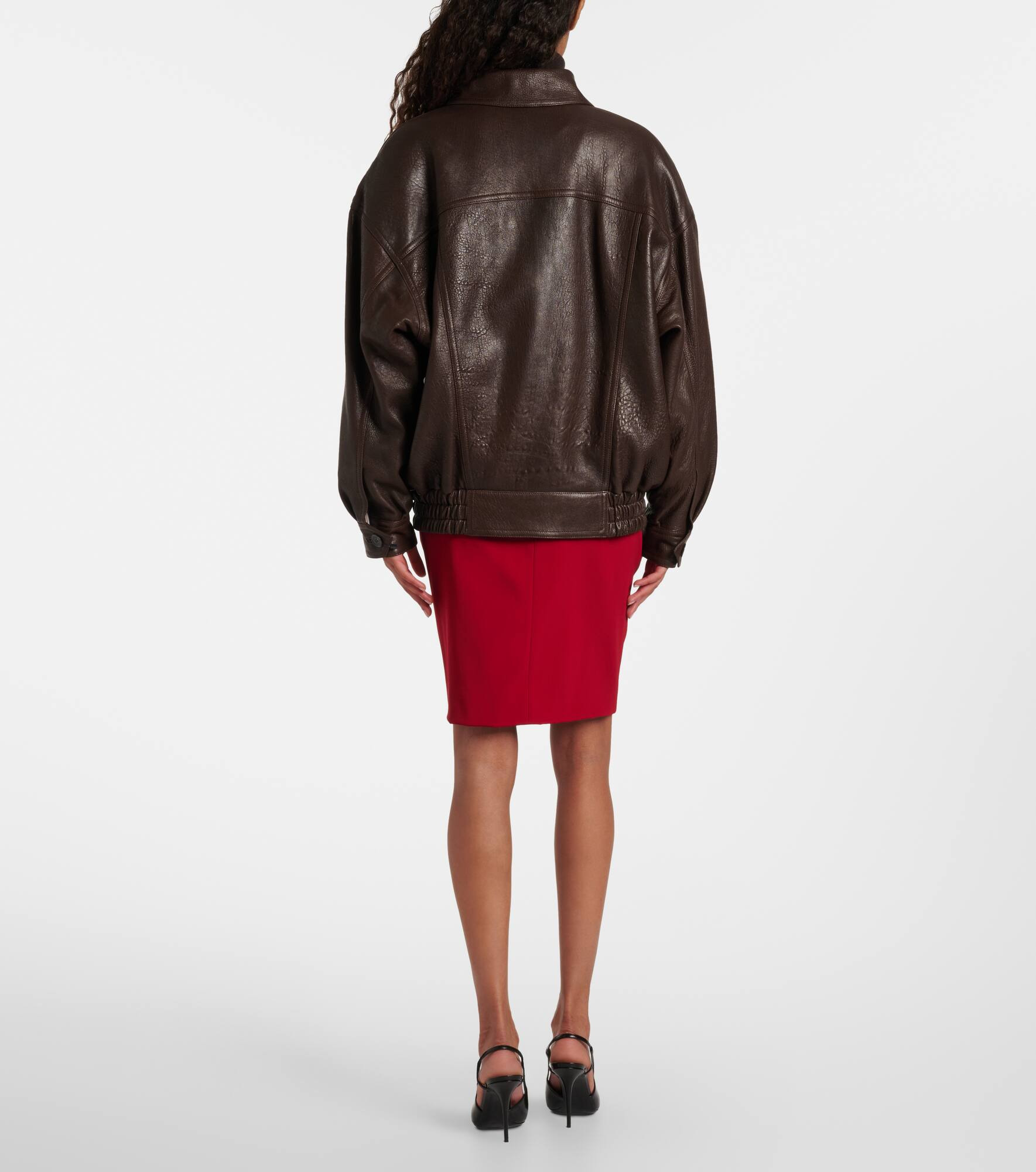 Oversized leather jacket - 3