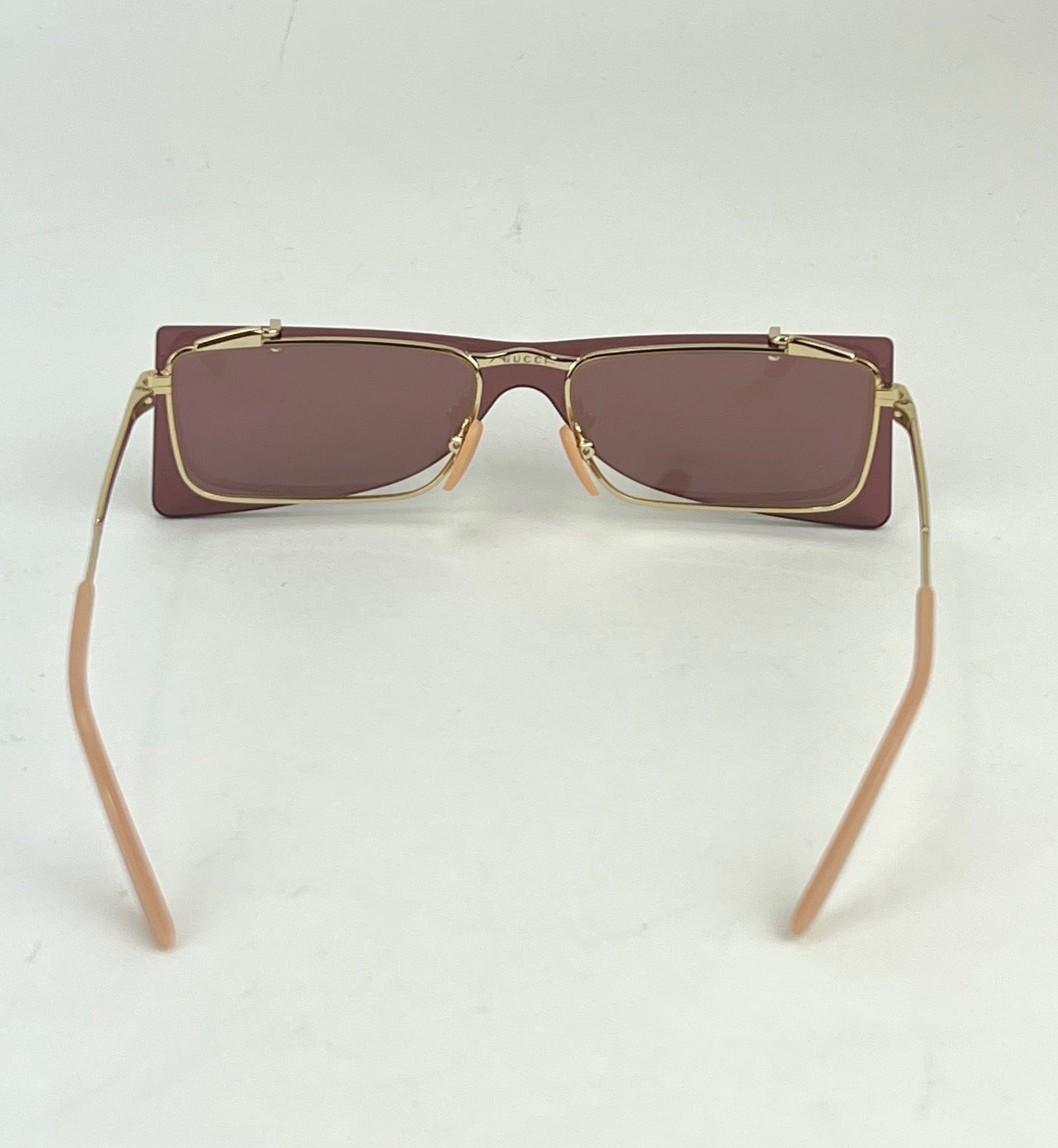 Debsluxurycloset - Gucci Flip-Up Sunglasses Rectangle Red Gold frames GG0363S 002 56 preowned - 5