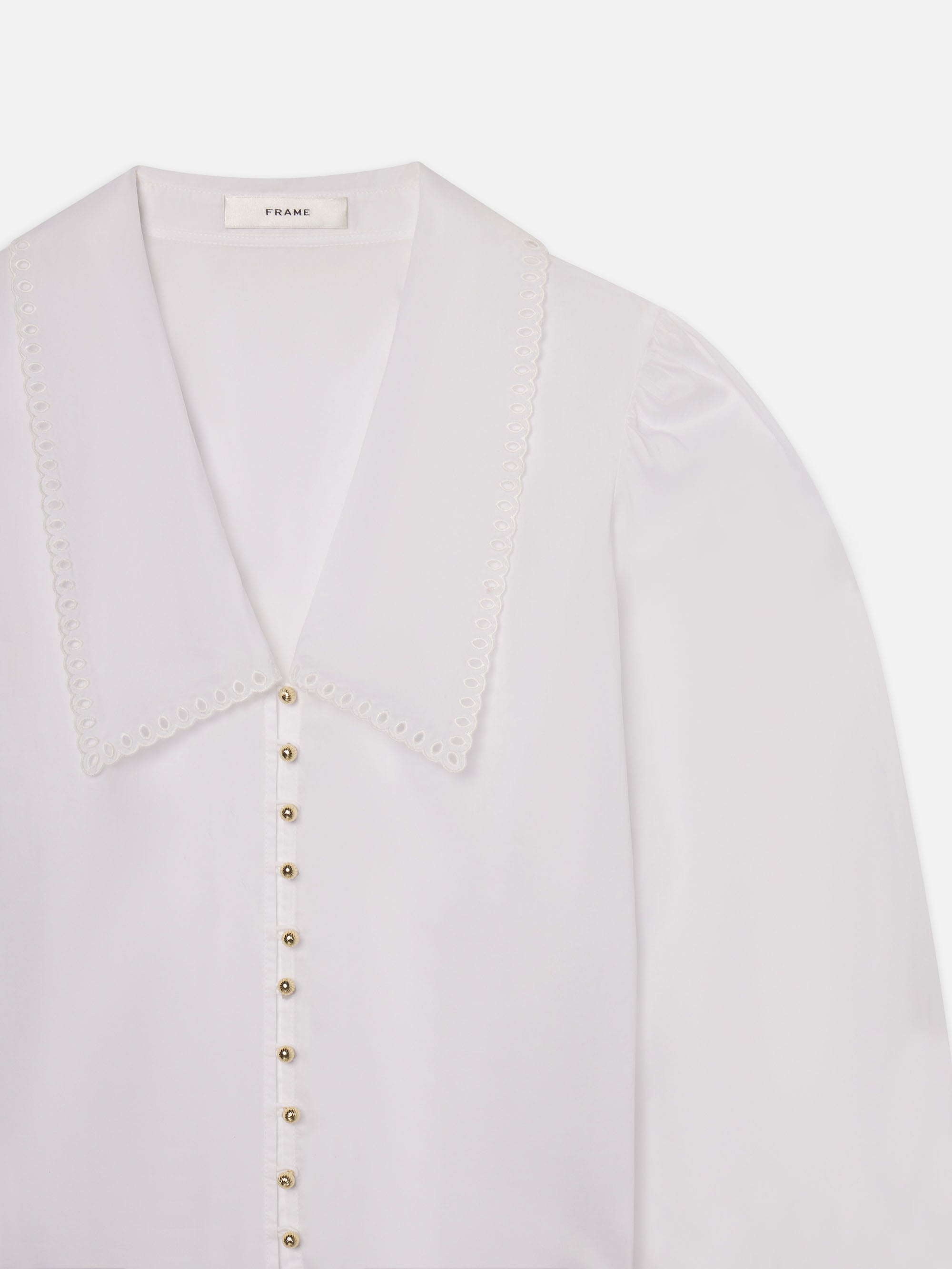 The Eyelet Sailor Blouse in White - 3