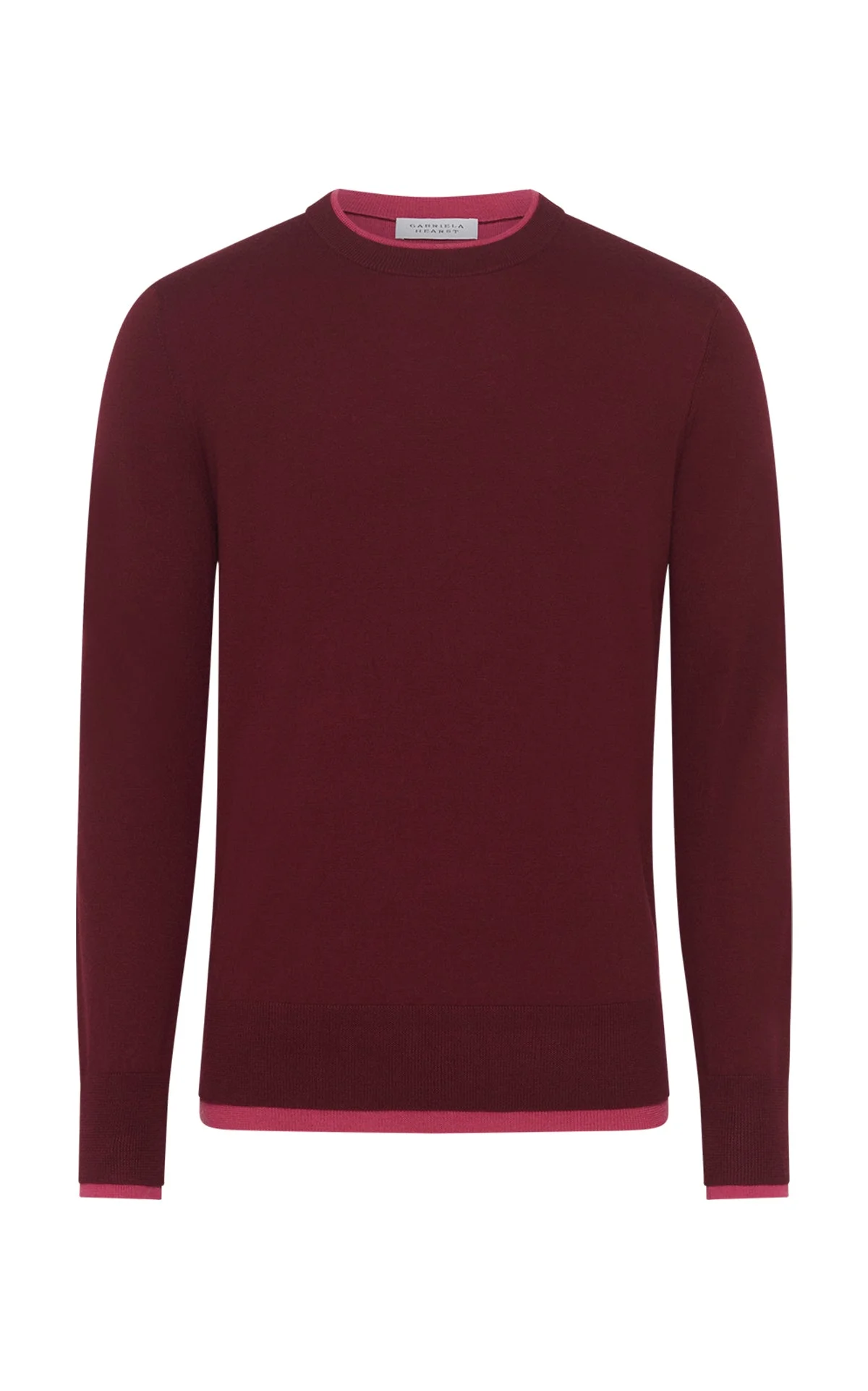 Wells Reversible Knit Sweater in Bordeaux & Fuchsia Cashmere Silk - 1