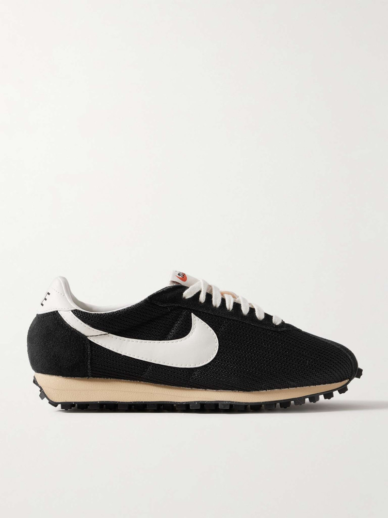 LD-1000 Leather and Suede-Trimmed Mesh Sneakers 1