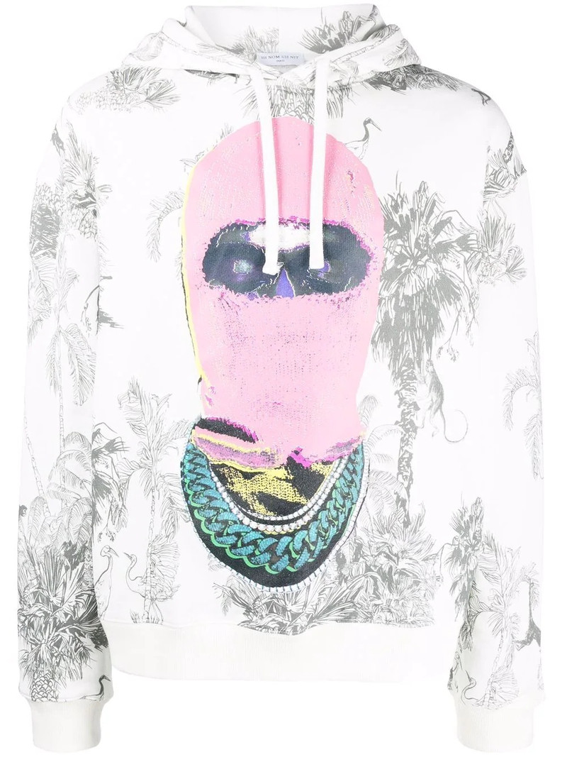 graphic palm-print hoodie 1