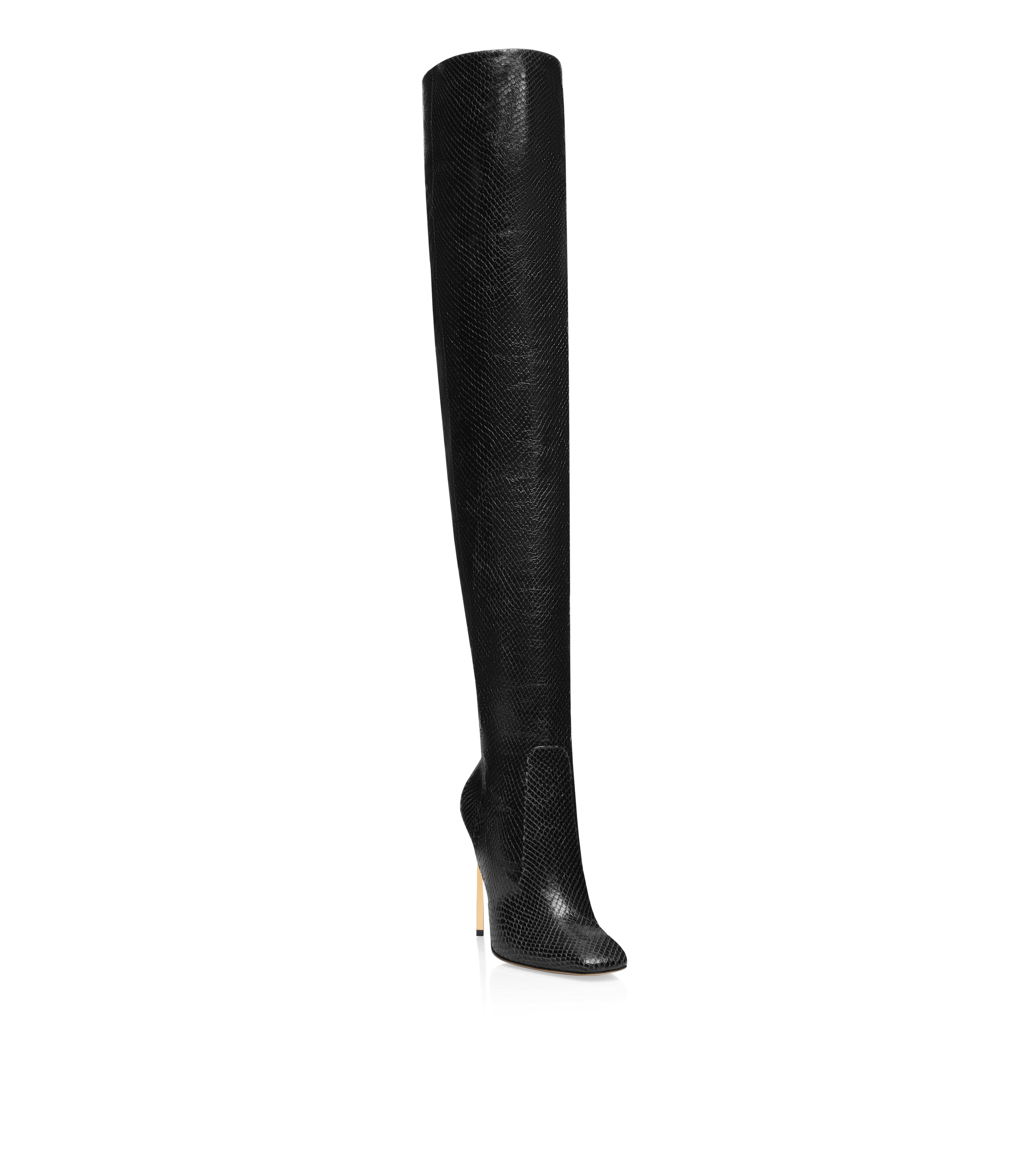 STAMPED PYTHON LEATHER CARINE OVER THE KNEE BOOT - 2