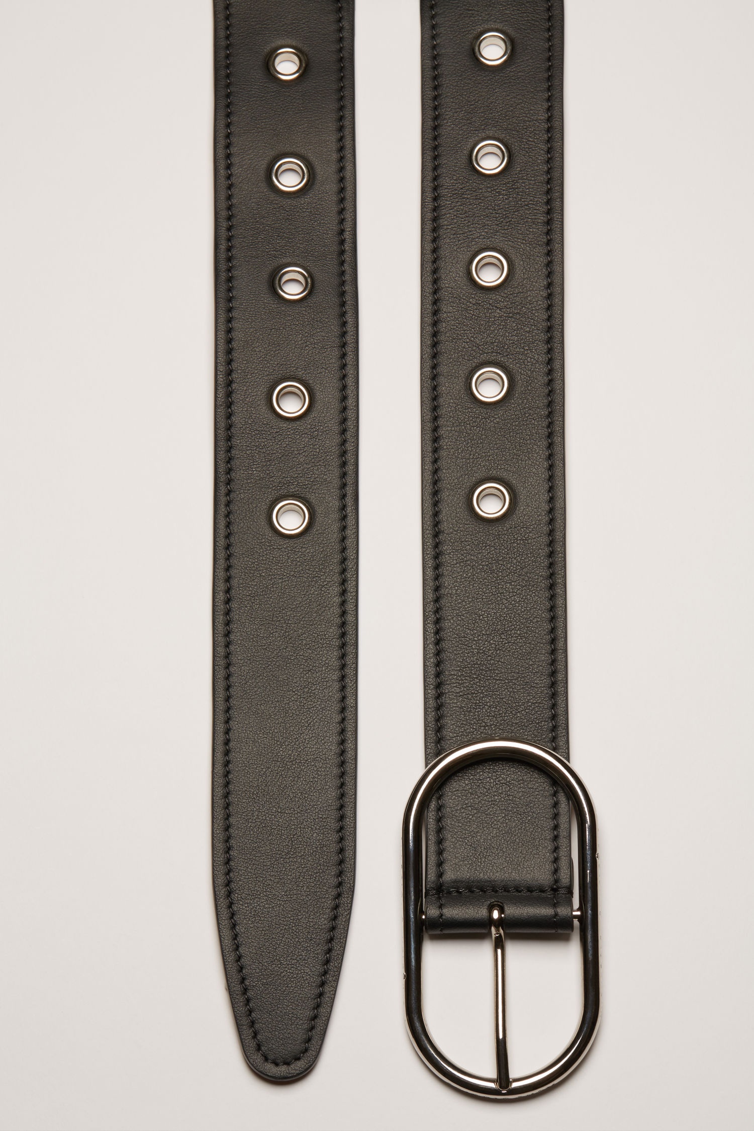 Studded leather belt black - 3