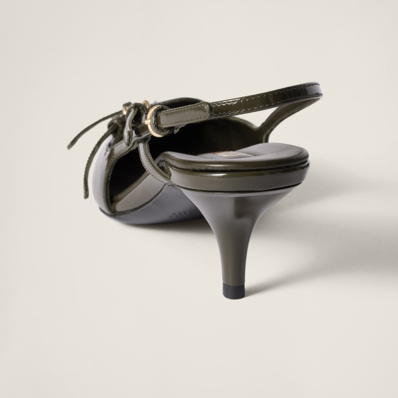 Miu Miu Patent leather slingbacks with buckles outlook