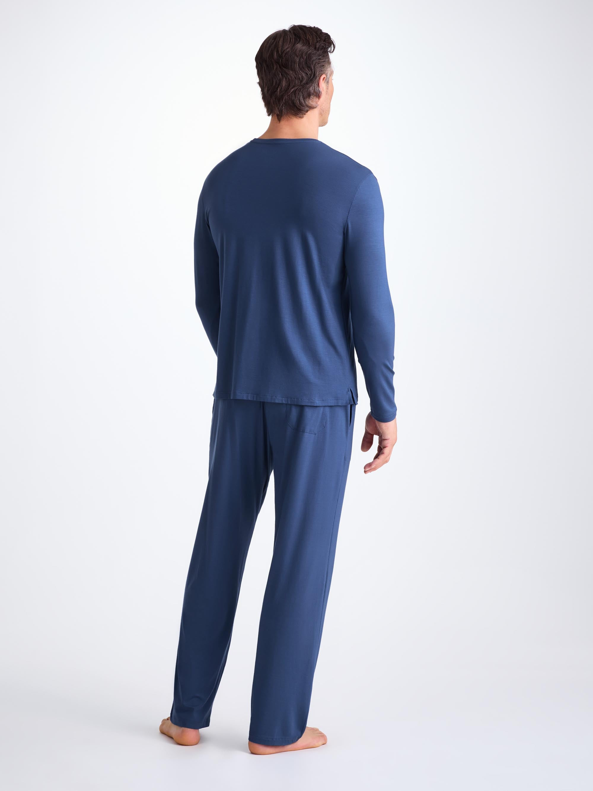 Men's Long Sleeve T-Shirt Basel Micro Modal Stretch Sapphire - 4