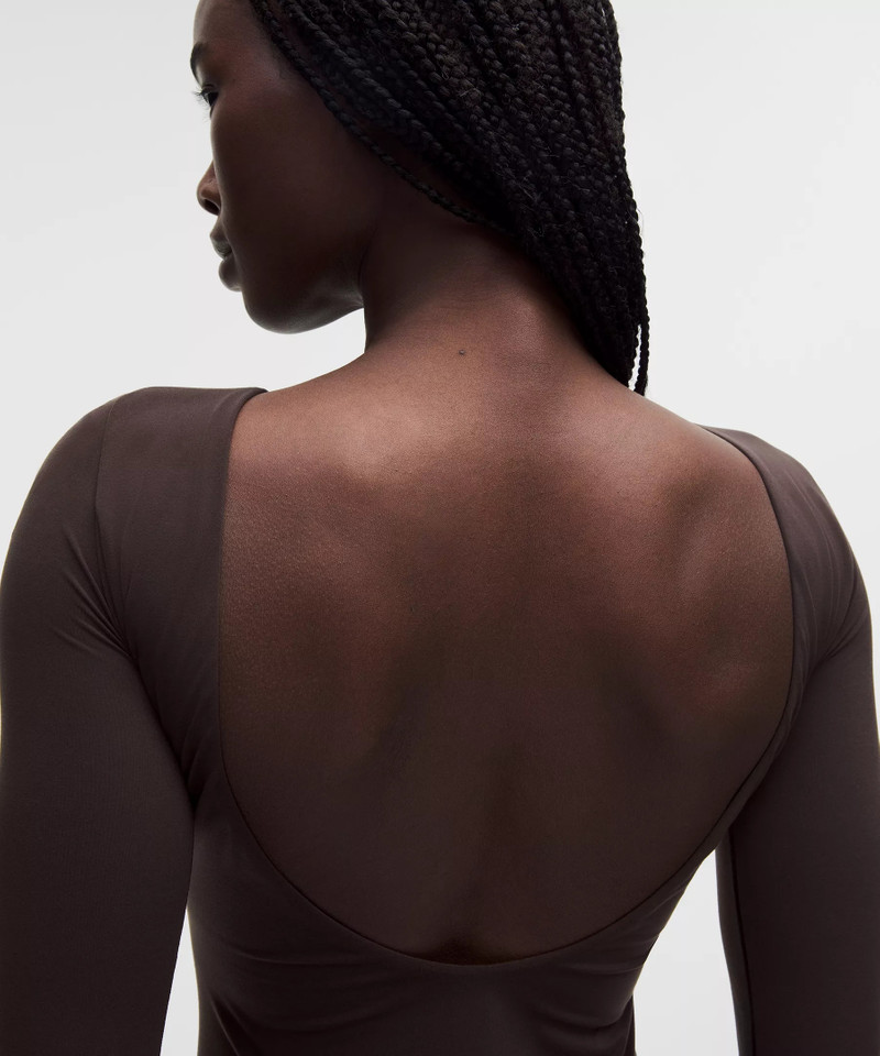Wundermost Ultra-Soft Nulu Boatneck Scoop-Back Long-Sleeve Bodysuit 6
