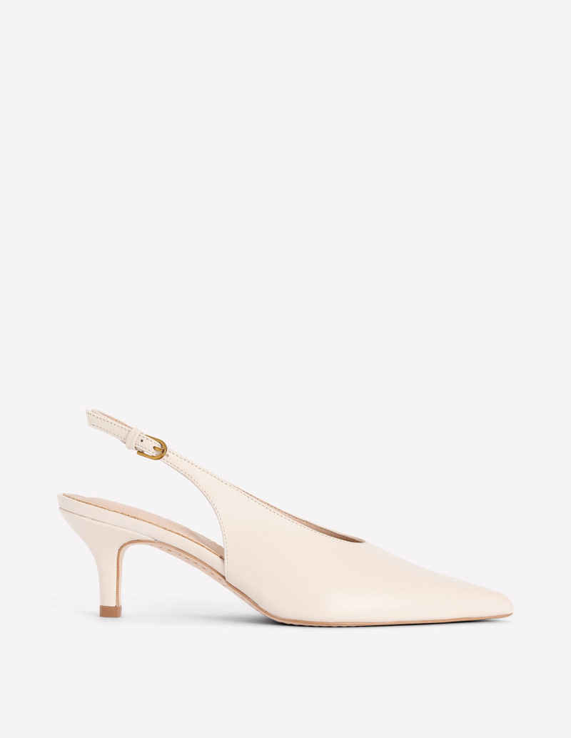 High Cut Slingback Court-Ecru 1