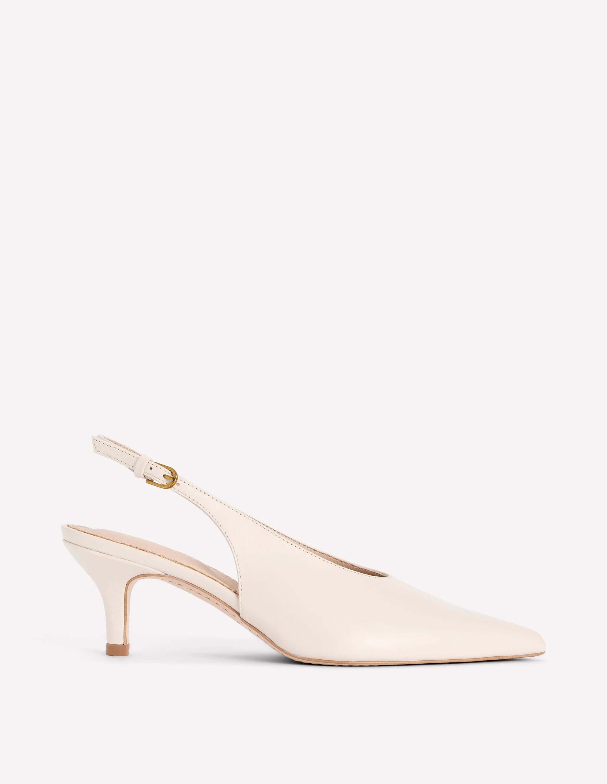High Cut Slingback Court-Ecru - 1