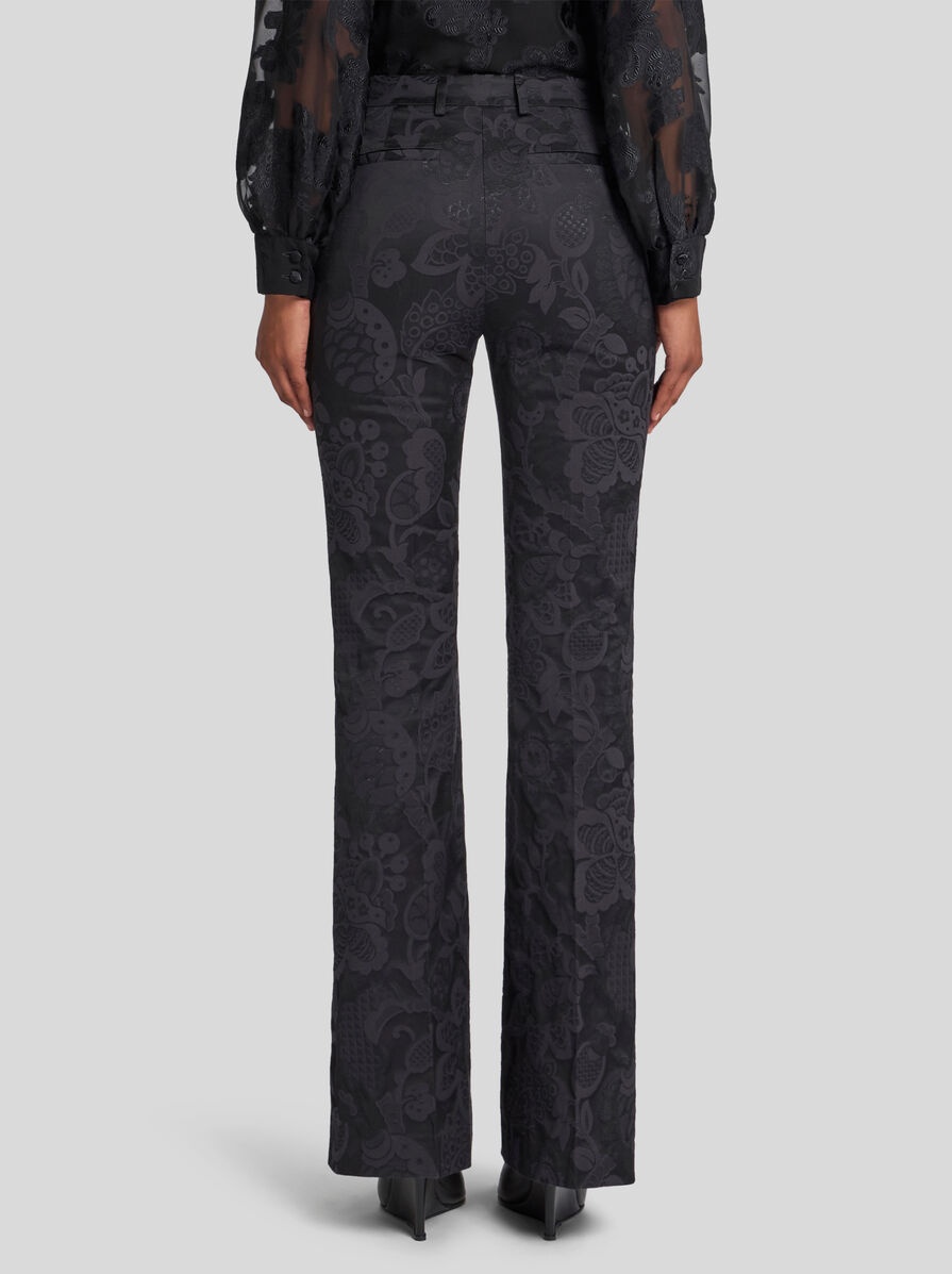 TONE-ON-TONE JACQUARD TROUSERS - 5