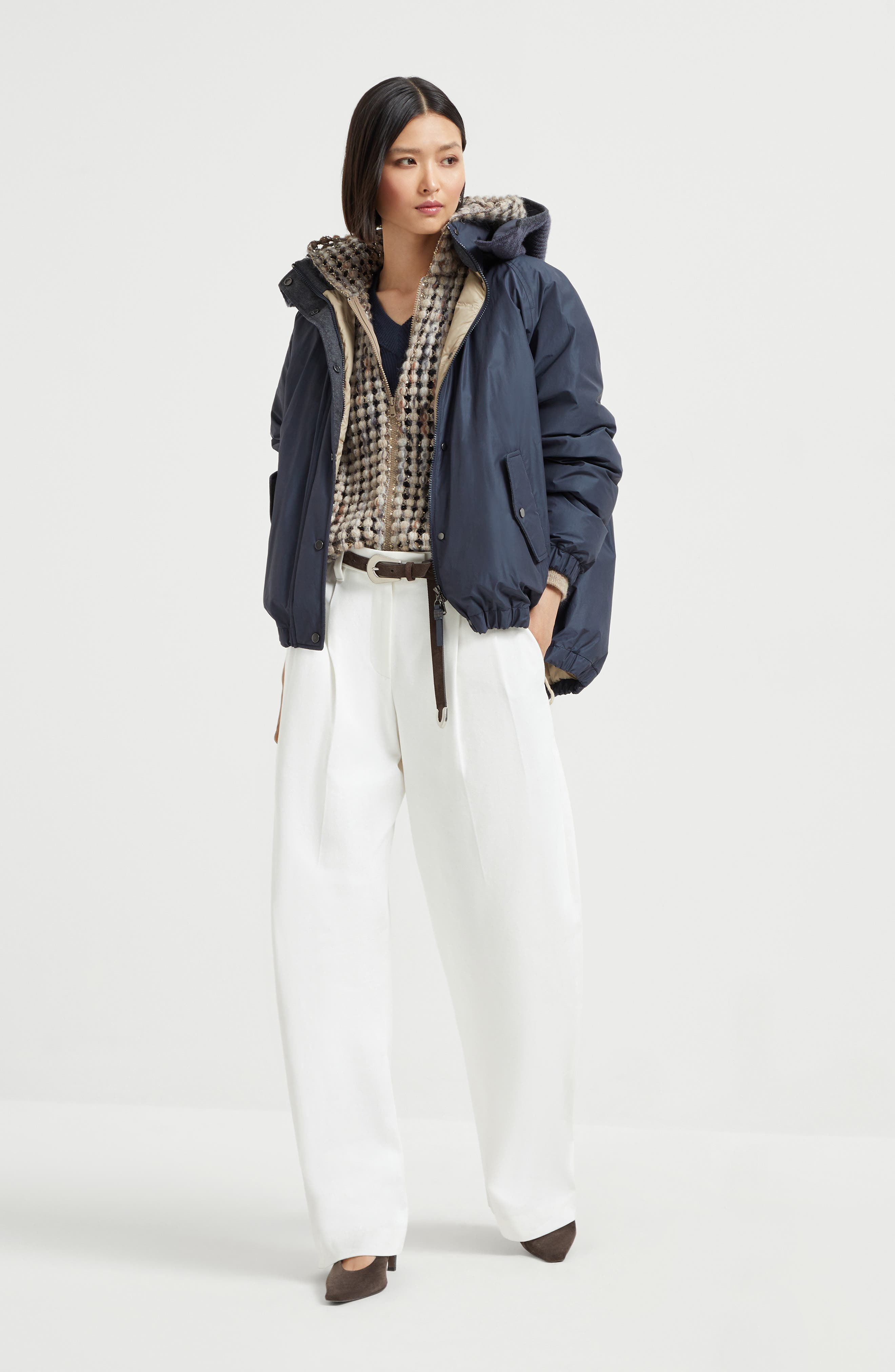 Brunello Cucinelli Water-resistant taffeta down jacket in Blue at Nordstrom - 6