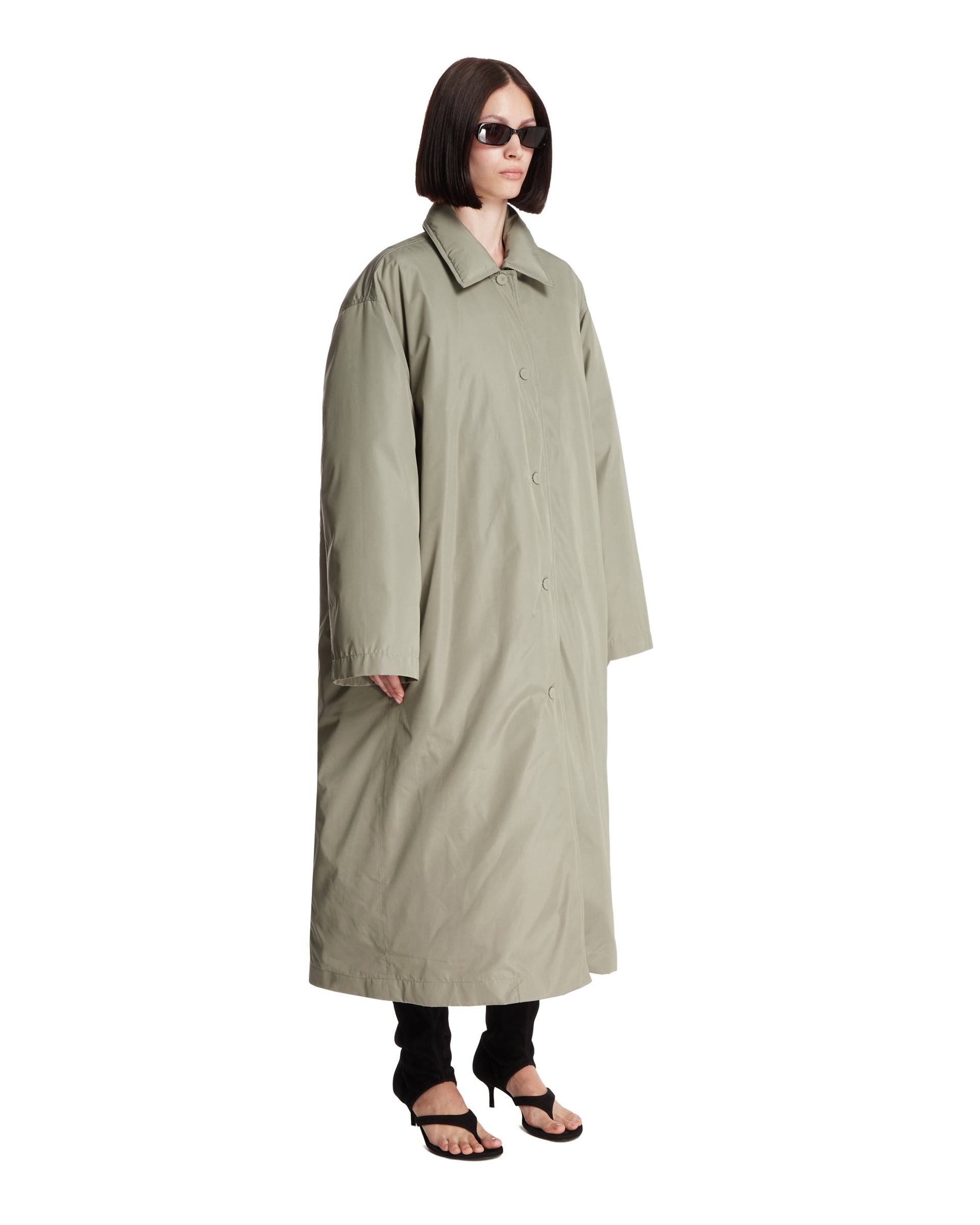 Green Oversized Long Coat - 4