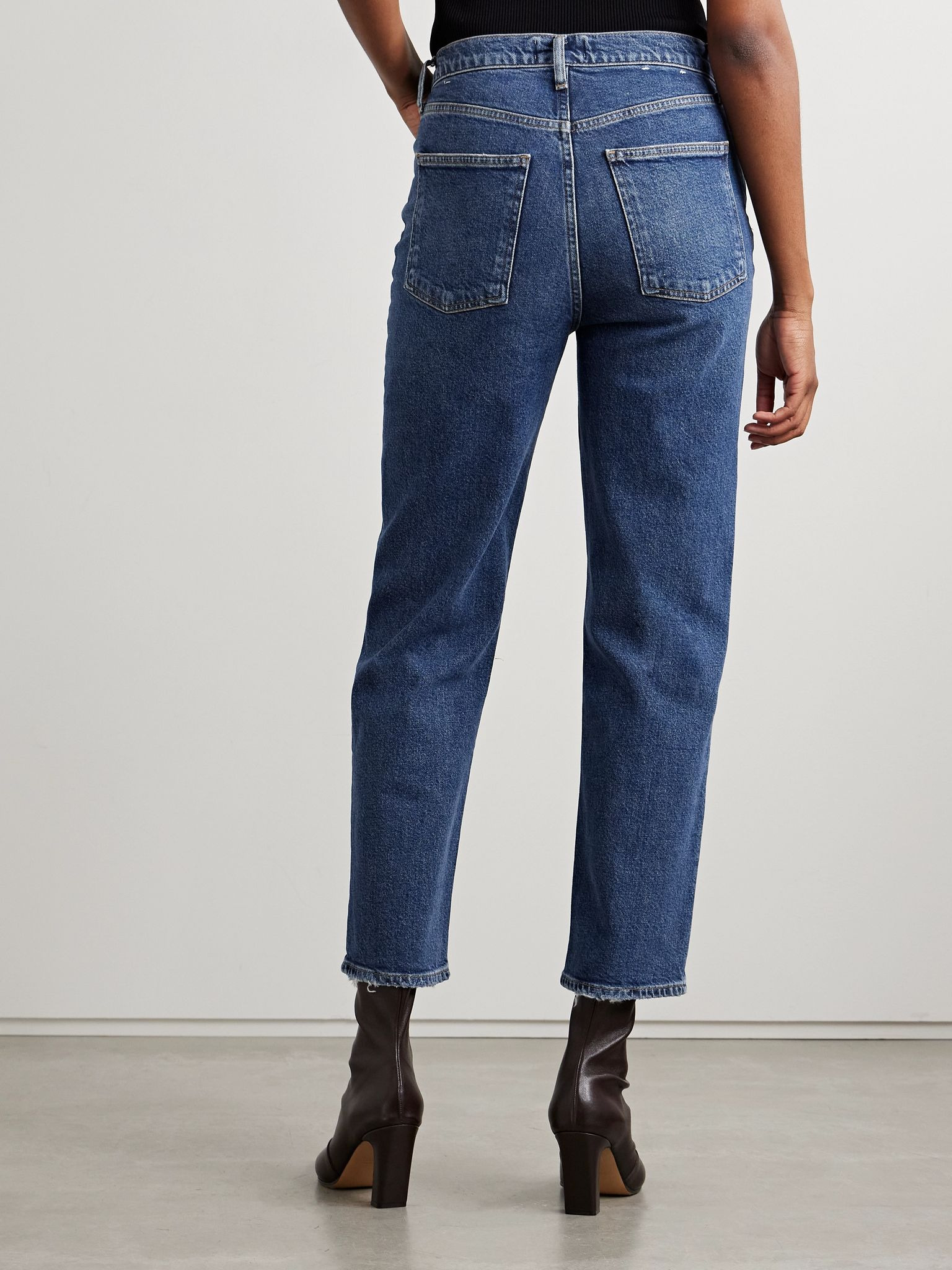 '90s Pinch Waist cropped high-rise straight-leg jeans Dark denim - 4