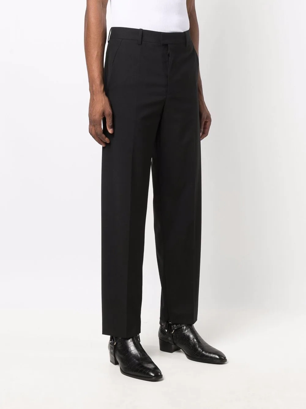 zip detail tailored trousers - 3